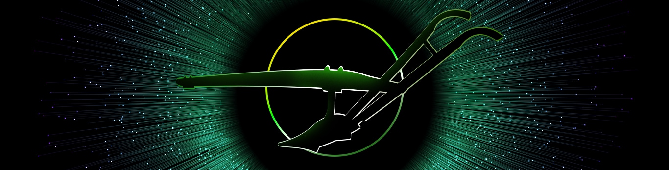 Silhouet van een originele John Deere ploeg omgeven door een groene sterrenregen