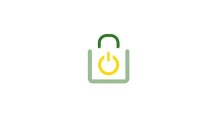 Pictogram van een winkelmandje met overlappend een aan-uit-symbool