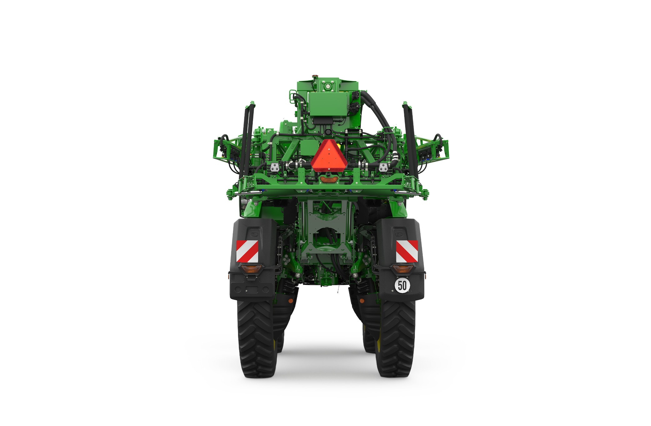 Achteraanzicht van het middenframe van de spuitboom van de 500R