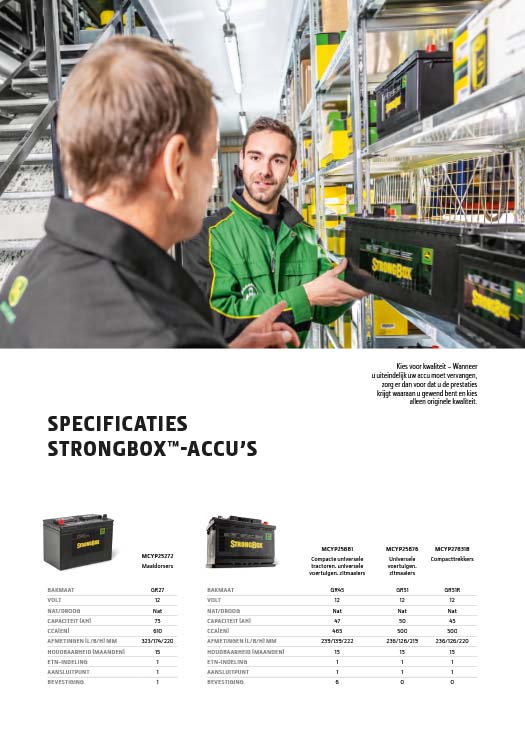 Specificaties StrongBox<sup>TM</sup>-Accu’S