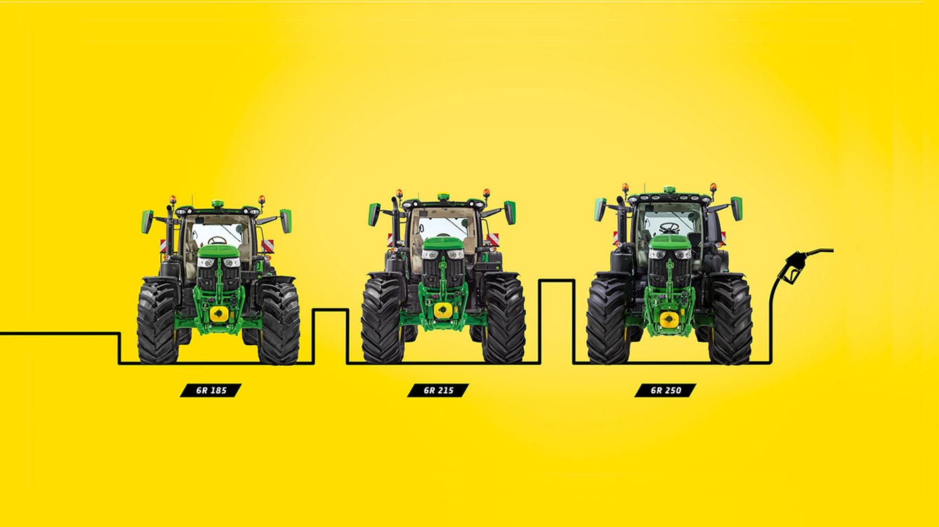 6R-serie tractoren groot geel